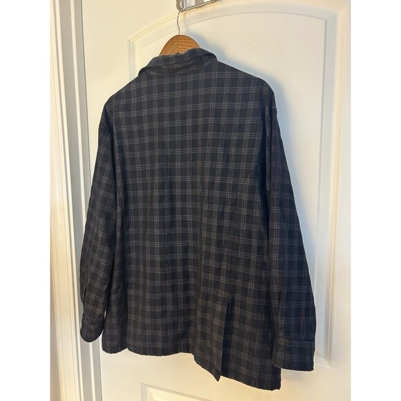 Faconnable Mens Shirt Jacket Extra Large 100% Wool Button Front Shacket Vintage - Picture 11 of 11